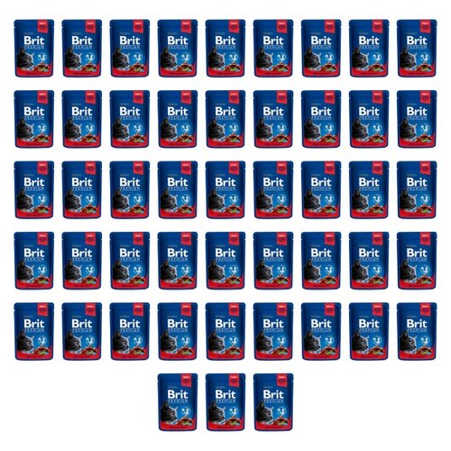 Karma dla kota BRIT Premium Wołowina z groszkiem 48 x 100 g