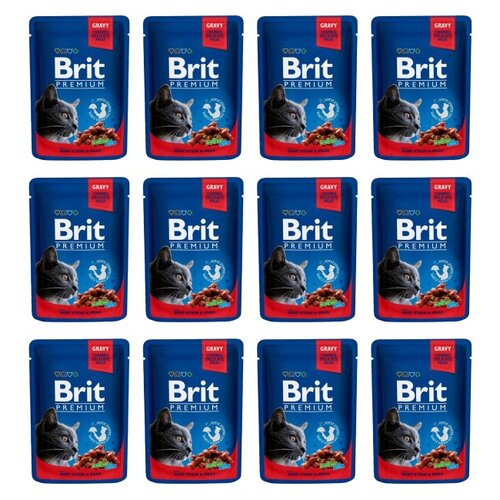 Karma dla kota BRIT Premium Wołowina z groszkiem 12 x 100 g