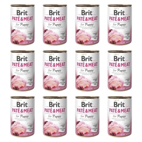 Karma dla psa BRIT Paté & Meat Puppy Kurczak z indykiem 12 x 400 g