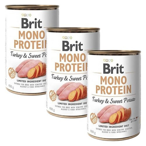 Karma dla psa BRIT Mono Protein Indyk z ziemniakami 3 x 400 g