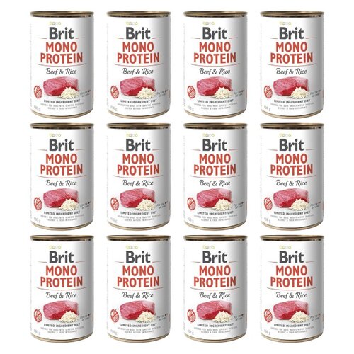 Karma dla psa BRIT Mono Protein Wołowina z ryżem 12 x 400 g