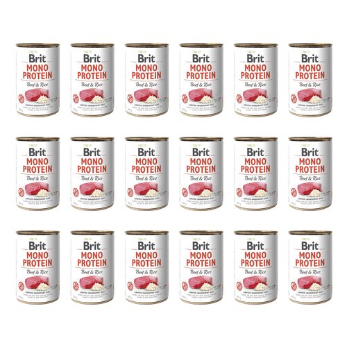 Karma dla psa BRIT Mono Protein Wołowina z ryżem 18 x 400 g