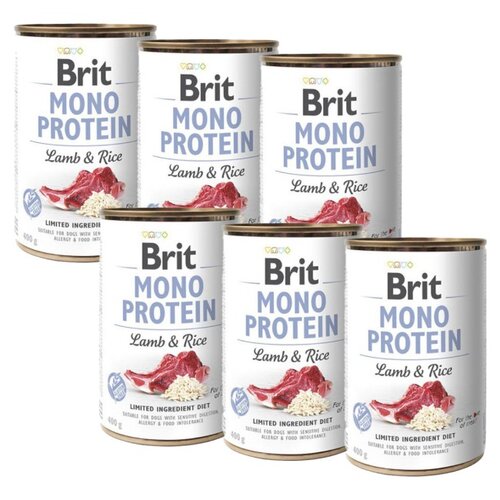 Karma dla psa BRIT Mono Protein Jagnięcina z ryżem 6 x 400 g