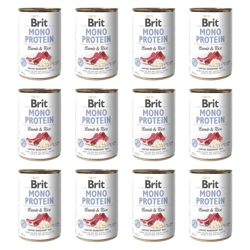 Karma dla psa BRIT Mono Protein Jagnięcina z ryżem 12 x 400 g