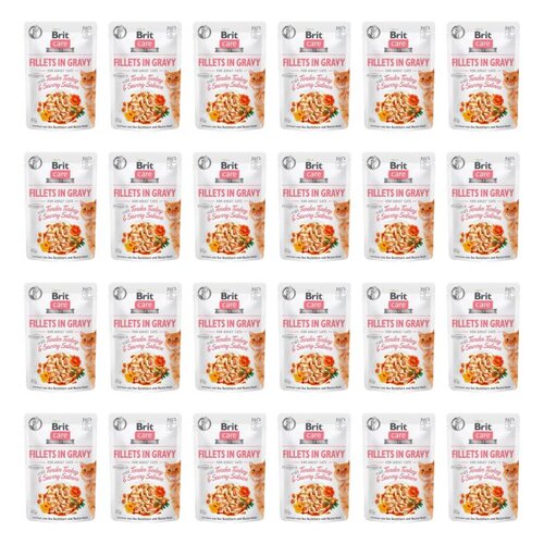 Karma dla kota BRIT Care Fillets In Gravy Indyk z łososiem 24 x 85 g