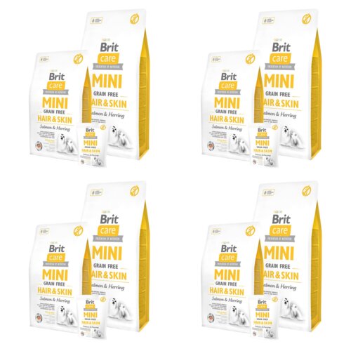 Karma dla psa BRIT Care Mini Hair & Skin Łosoś ze śledziem 4 x 7 kg