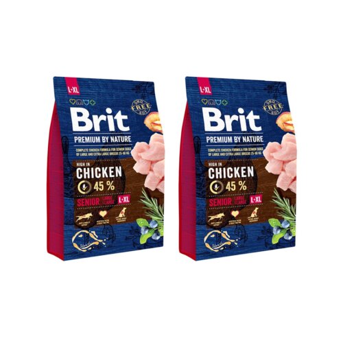 Karma dla psa BRIT Premium by Nature Senior Lagre + extra large Kurczak 2 x 3 kg