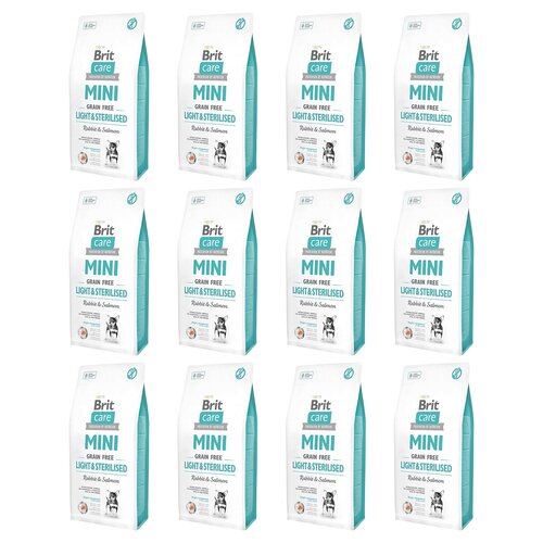 Karma dla psa BRIT Care Mini Light & Sterilised Królik z łososiem 12 x 2 kg