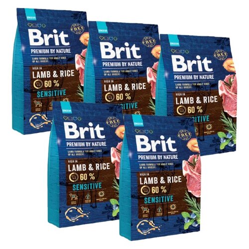 Karma dla psa BRIT Premium by Nature Sensitive Jagnięcina 5 x 1 kg