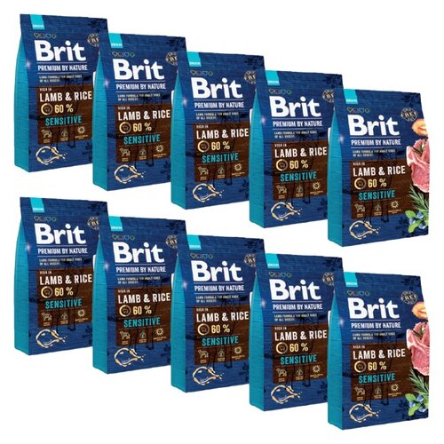 Karma dla psa BRIT Premium by Nature Sensitive Jagnięcina 10 x 1 kg