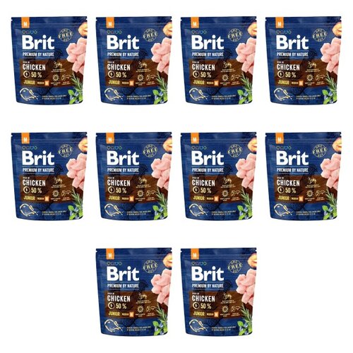 Karma dla psa BRIT Premium by Nature Junior Kurczak 10 x 1 kg