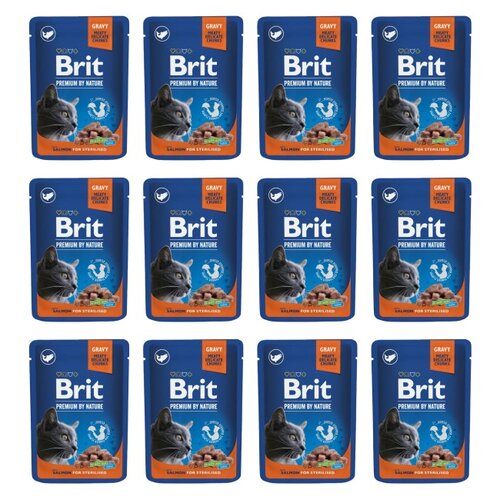 Karma dla kota BRIT Premium By Nature Sterilised Łosoś 12 x 100 g