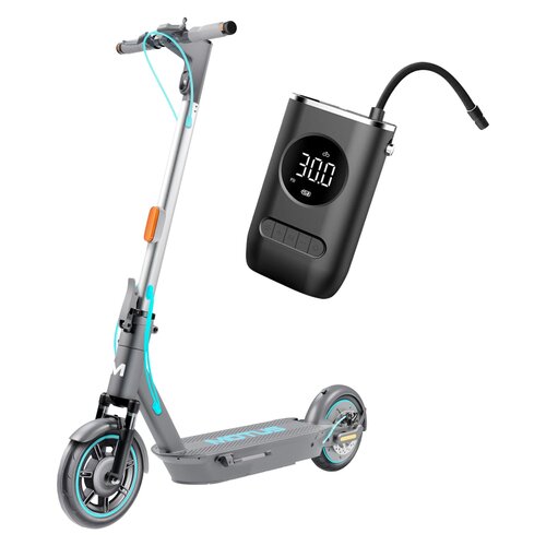 Hulajnoga elektryczna MOTUS Scooty 10 Plus 2023 Turkusowy kierunkowskazy + Pompka rowerowa BECOOL BC-PP2508