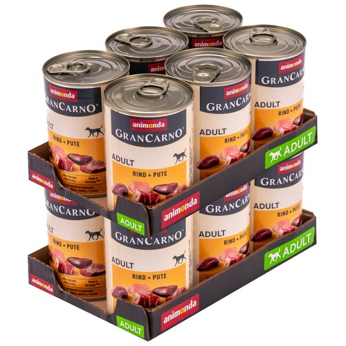 Karma dla psa ANIMONDA GranCarno Wołowina z indykiem 12 x 400 g