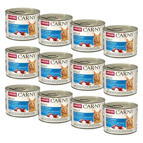 Karma dla kota ANIMONDA Carny Wołowina z dorszem i pietruszką 12 x 200 g