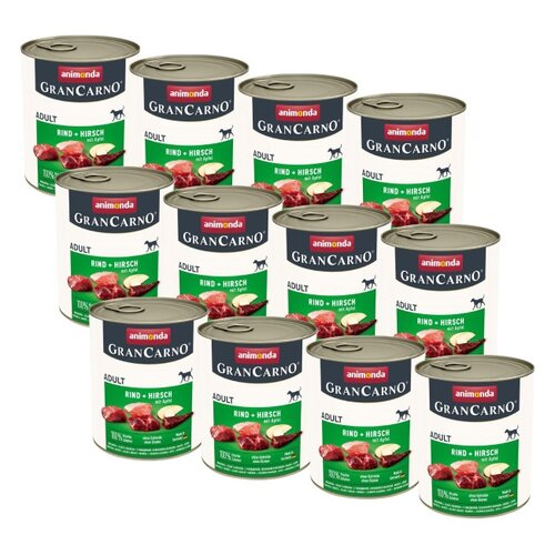 Karma dla psa ANIMONDA GranCarno Wołowina z dziczyzną i jabłkiem 12 x 800 g