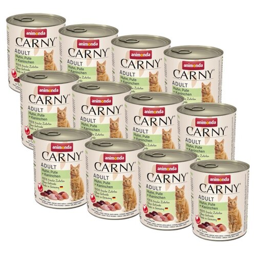 Karma dla kota ANIMONDA Carny Kurczak z indykiem i królikiem 12 x 400 g