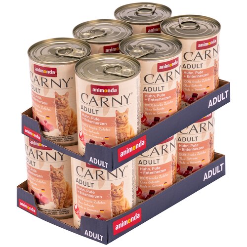 Karma dla kota ANIMONDA Carny Kurczak z indykiem i kaczymi sercami 12 x 400 g