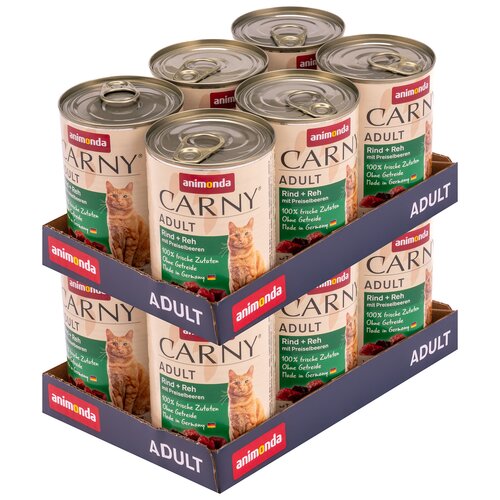 Karma dla kota ANIMONDA Carny Wołowina z sarniną i borówkami 12 x 400 g