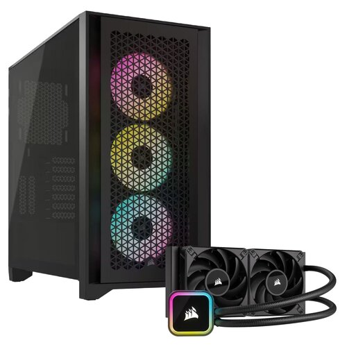 Obudowa CORSAIR iCUE 4000D Airflow RGB + Chłodzenie wodne CORSAIR iCUE H100i RGB Elite