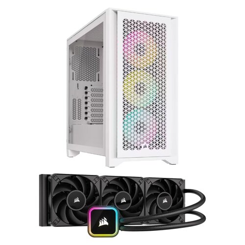 Obudowa CORSAIR iCUE 4000D Airflow RGB + Chłodzenie wodne CORSAIR iCUE H150i RGB Elite