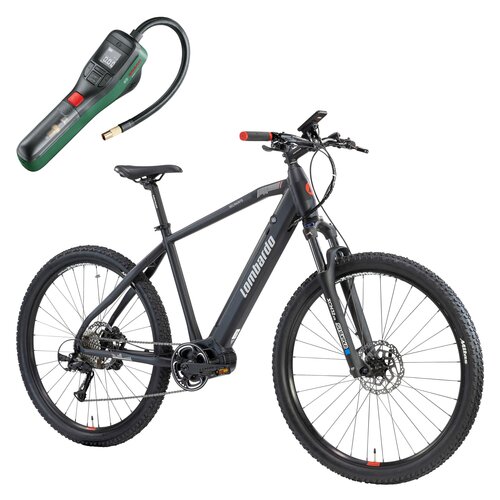 Rower elektryczny LOMBARDO Selinunte M20 29 cali Czarny + Pompka rowerowa BOSCH EasyPump 0603947000