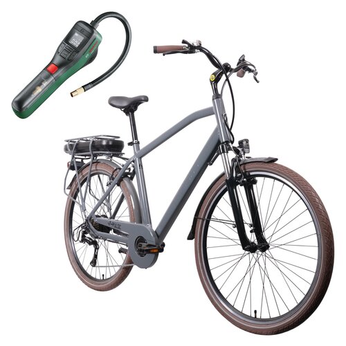 Rower elektryczny INDIANA Pulse M22 28 cali Tytanowo-szary + Pompka rowerowa BOSCH EasyPump 0603947000