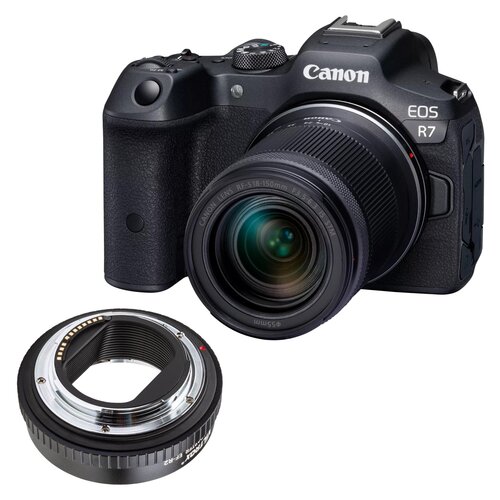 Aparat CANON EOS R7 Czarny + Obiektyw RF-S 18-150mm IS STM + Adapter VILTROX EF-R2