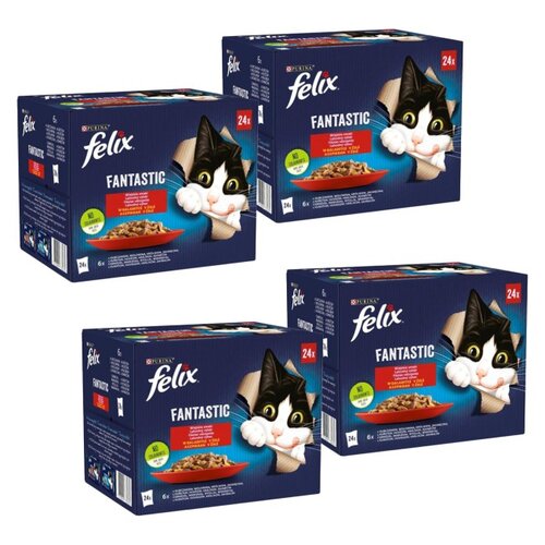 Karma dla kota FELIX Fantastic Wiejskie smaki (96 x 85 g)