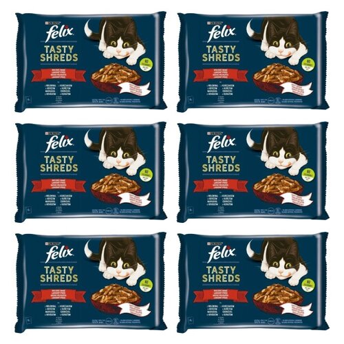 Karma dla kota FELIX Tasty Shreds Wołowina i Kurczak (24 x 80 gr)