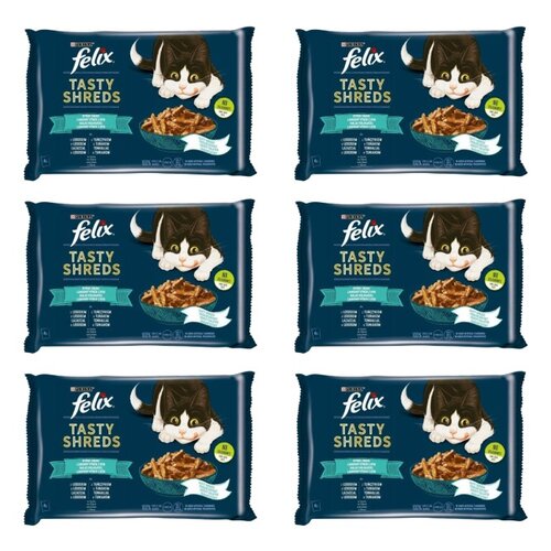 Karma dla kota FELIX Tasty Shreds Łosoś i tuńczyk (24 x 80 gr)