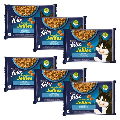 Karma dla kota FELIX Sensations Jellies Smaki rybne (24 x 85 g)