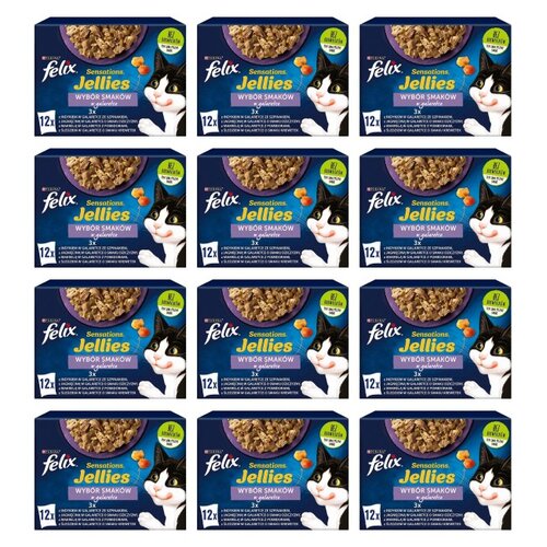 Karma dla kota FELIX Sensations Jellies Wybór smaków (144 x 85 g)