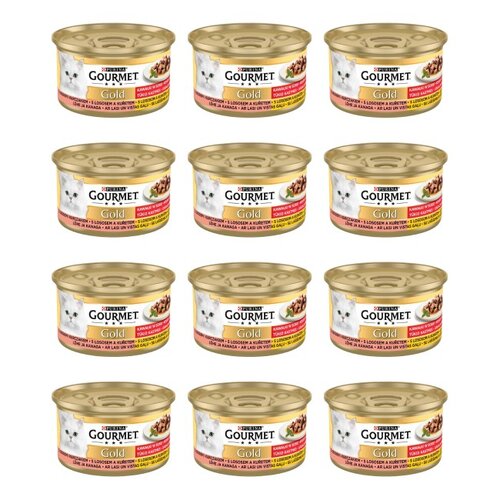 Karma dla kota GOURMET Gold Łosoś i Kurczak 12 x 85 g