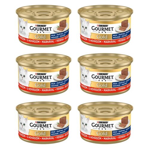 Karma dla kota GOURMET Gold Mus Wołowina 6 x 85 g