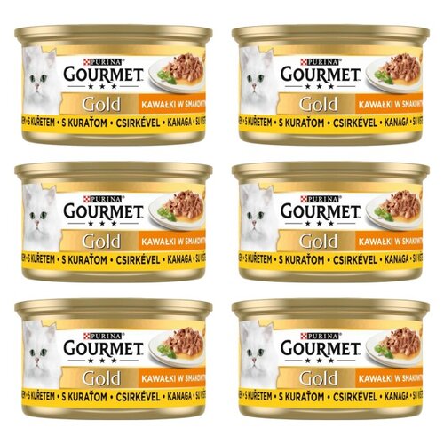 Karma dla kota GOURMET Gold Kawałki w smakowitym sosie z kurczakiem 6 x 85 g
