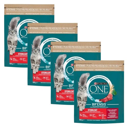 Karma dla kota PURINA ONE Sterilcat Wołowina & Pszenica 4 x 800 g