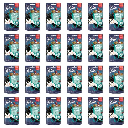 Przysmak dla kota FELIX Party Mix Ocean Łosoś z mintajem i pstrągiem 24 x 60 g