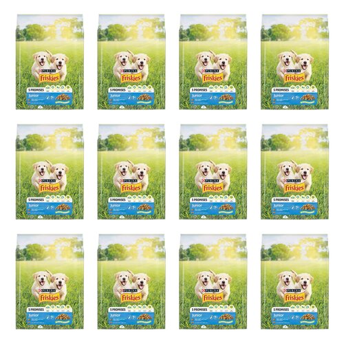 Karma dla psa FRISKIES 5 Promises Junior z kurczakiem i warzywami z mlekiem 12 x 3 kg