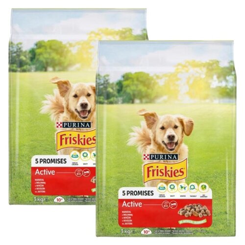 Karma dla psa FRISKIES 5 Promisses Active Wołowina 2 x 3 kg