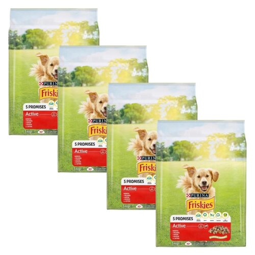 Karma dla psa FRISKIES 5 Promisses Active Wołowina 4 x 3 kg