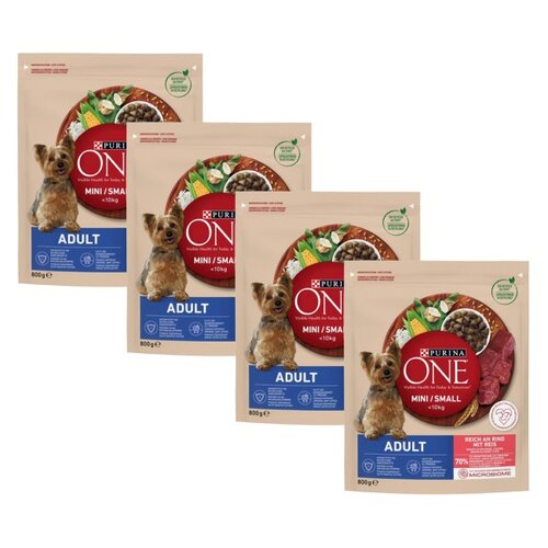 Karma dla psa PURINA One Mini Adult z wołowiną i ryżem 4 x 800 g