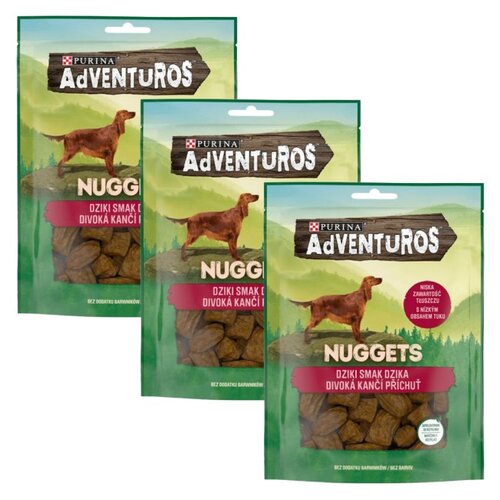 Przysmak dla psa ADVENTUROS Nuggets Dziki smak dzika 3 x 90 g