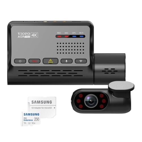 Wideorejestrator VIOFO A139 Pro + kamera wewnętrzna + Karta pamięci SAMSUNG Pro Endurance microSDXC 256GB + Adapter