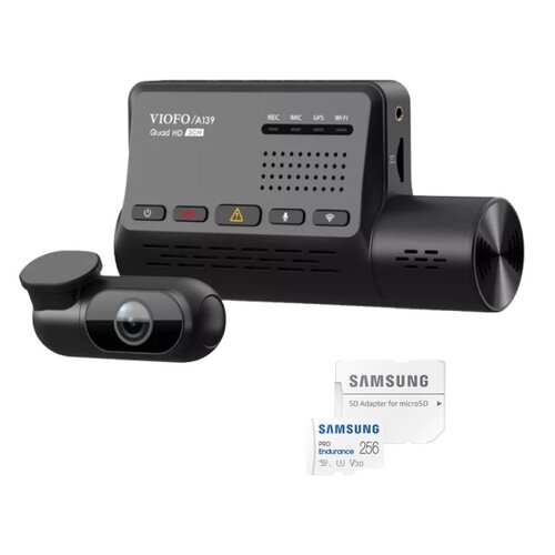 Wideorejestrator VIOFO A139 + kamera tylna + Karta pamięci SAMSUNG Pro Endurance microSDXC 256GB + Adapter