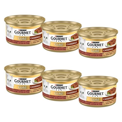 Karma dla kota GOURMET Casserole Kaczka z indykiem 6 x 85g