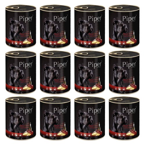 Karma dla psa PIPER Animals z wątróbką wołową i ziemniakami 12 x 800 g