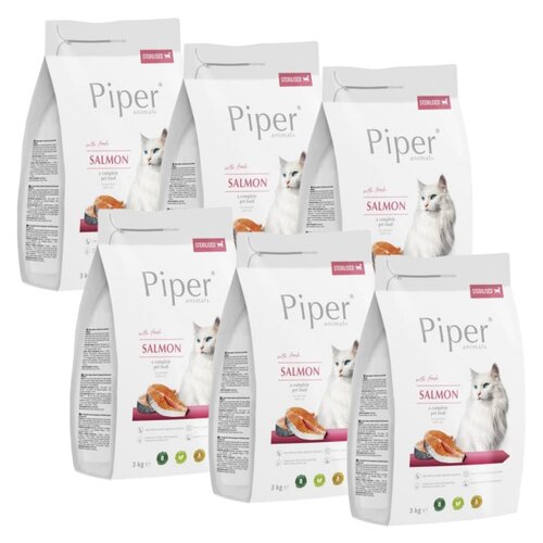 Karma dla kota PIPER Animals Sterilised z łososiem 6 x 3 kg