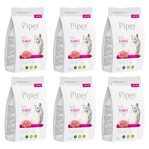 Karma dla kota PIPER Animals z indykiem 6 x 3 kg