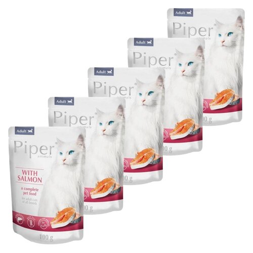Karma dla kota PIPER Animals z łososiem 5 x 100 g